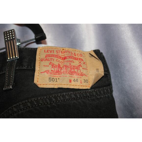 Levis 501 Button Up Black Men Jeans 44x30 - Picture 4 of 5